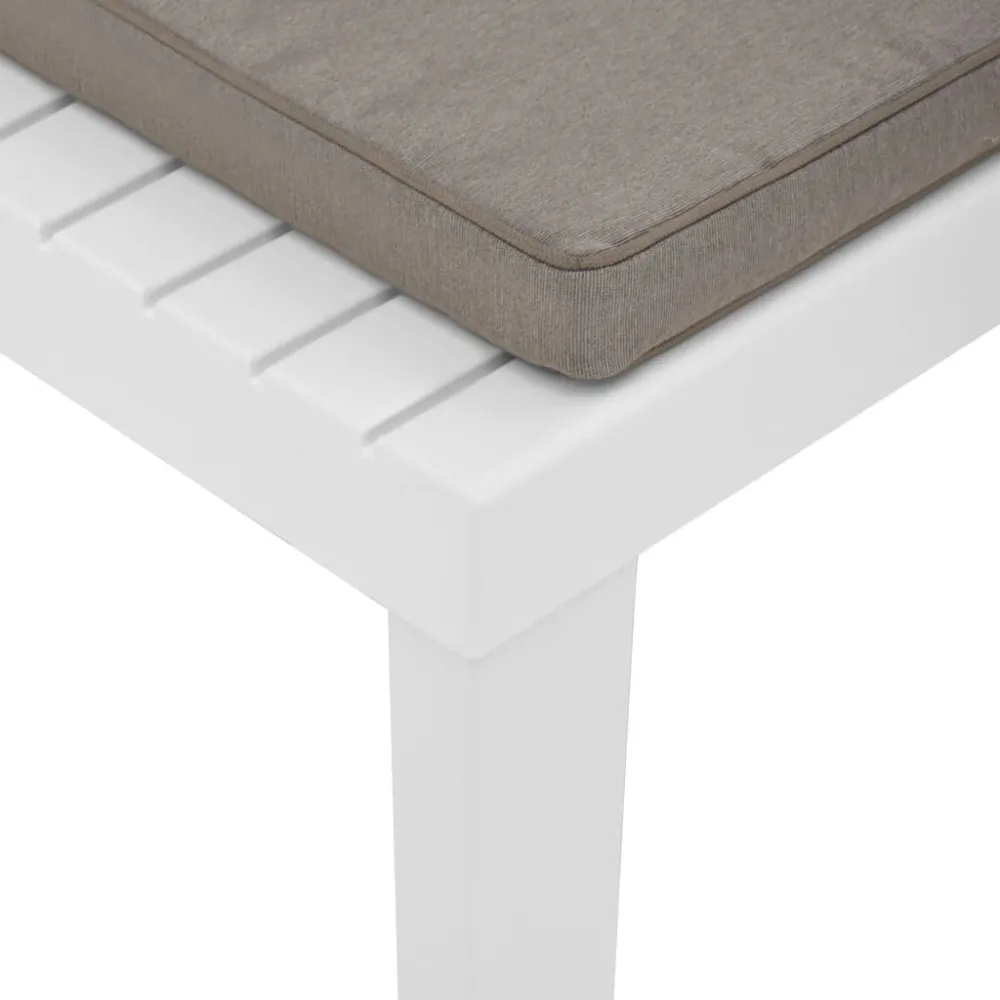 Sedia Pieghevole Poltrona da Giardino con Cuscino Plastica Bianca