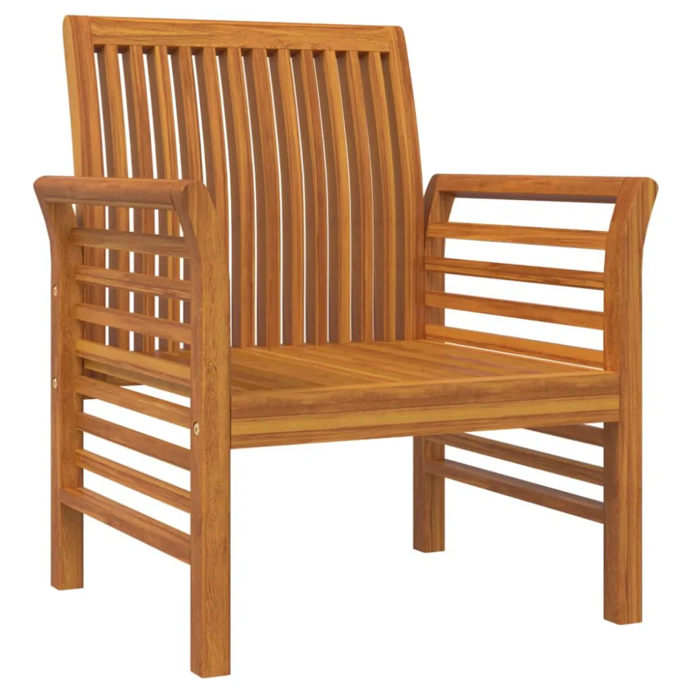Sedia Pieghevole Poltrone con Cuscini Bianco Crema 2 pz Legno Massello di Acacia