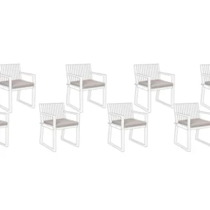 Sedia Pieghevole Set di cuscini per sedie da giardino grigio sabbia SASSARI