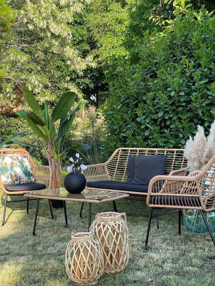 Sedia Pieghevole Set di 2 cuscini verdi con motivo floreale 45 x 45 cm TSOTYLI