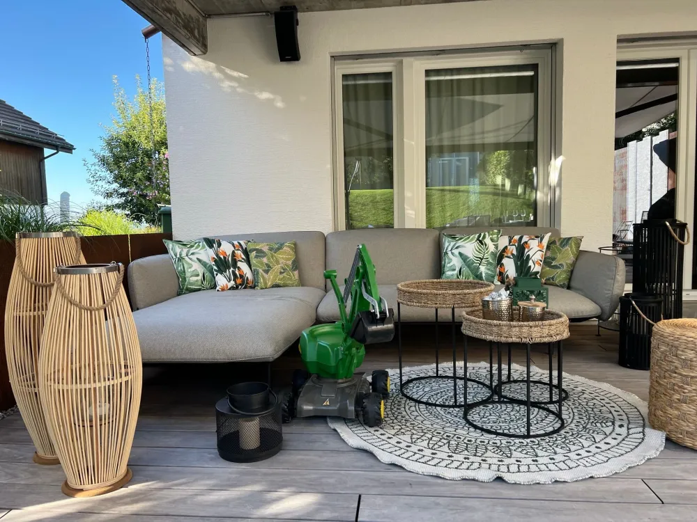 Sedia Pieghevole Set di 2 cuscini verdi con motivo floreale 45 x 45 cm TSOTYLI