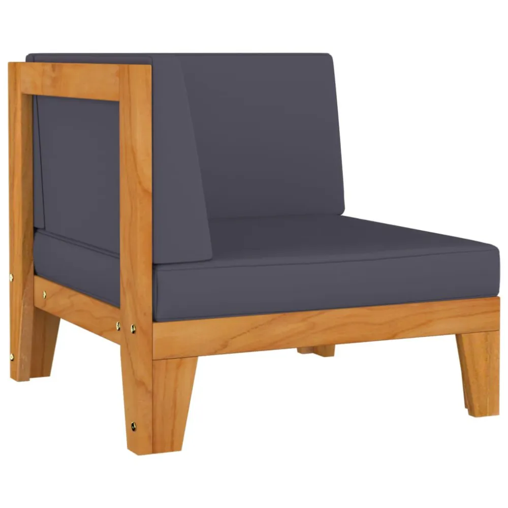 Sedia Pieghevole Set Divani da Giardino 10 pz con Cuscini Massello di Acacia