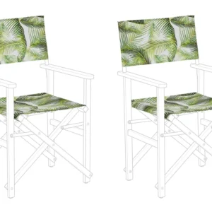 Sedia Pieghevole Set 2 Garden Chair Replacement Fabrics Tropical Leaves Pattern CINE