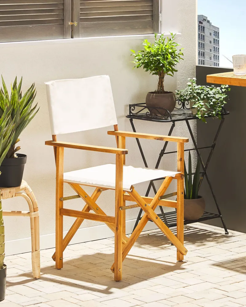 Sedia Pieghevole Set 2 Garden Chairs CINE Acacia Wood Pink