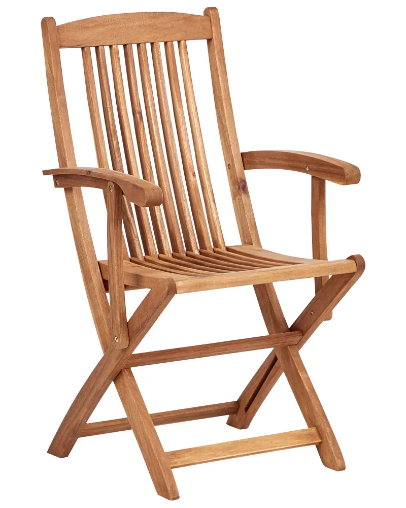 Sedia Pieghevole Set di 2 sedie da giardino con cuscini MAUI II Legno d'acacia Multicolore