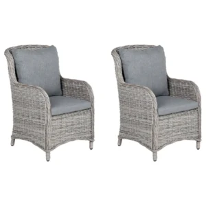 Sedia Pieghevole Set di 2 sedie da giardino con cuscini CASCAIS Grigio