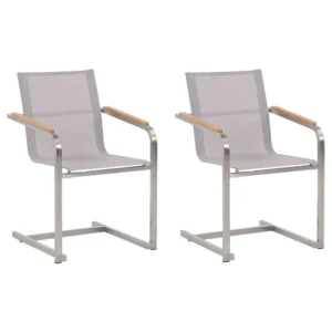Sedia Pieghevole Set di 2 sedie da giardino COSOLETO Acciaio inox Nocciola