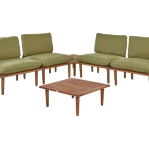 Sedia Pieghevole Sofa Set FRASCATI FSC® Certificato Acacia Wood Olive Green 4 Seater