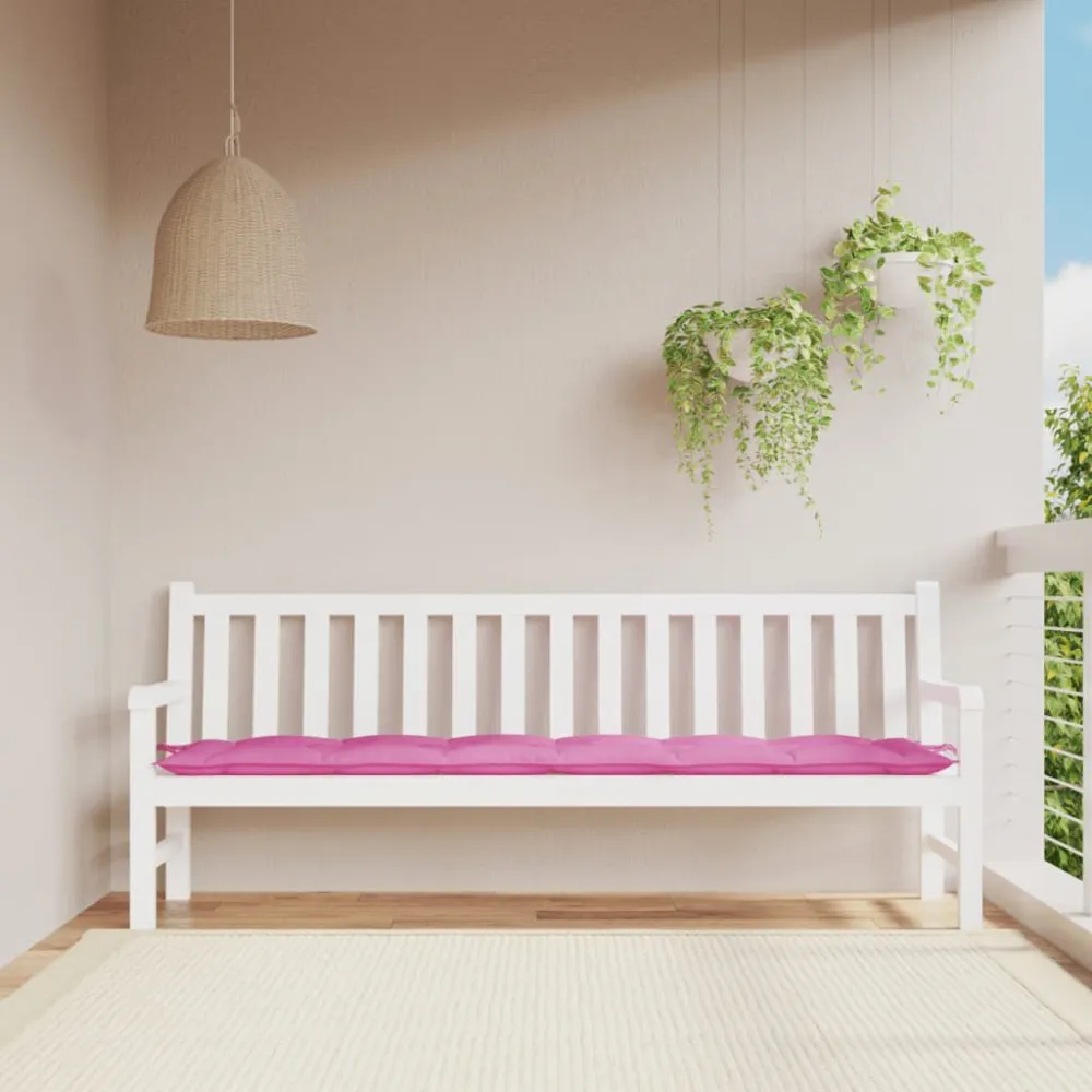 Sedia da Terrazzo Cuscino per Panca da Giardino Rosa 200x50x7 cm Tessuto