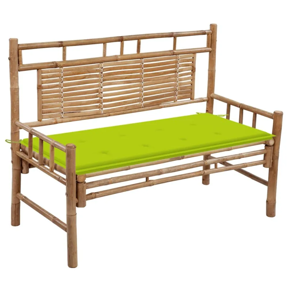 Sedia da Terrazzo Panca da Giardino con Cuscino 120 cm Bambù