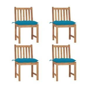 Sedia da Terrazzo Sedie da giardino 4 pezzi con cuscini Legno massello di teak
