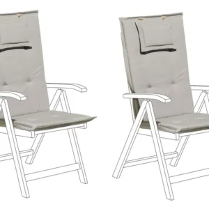 Sedia da Terrazzo Set di 2 cuscini per sedia da giardino grigio-beige TOSCANA/JAVA