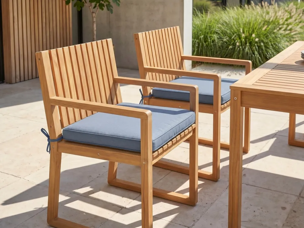Sedia da Terrazzo Set di cuscini per sedie da giardino blu SASSARI