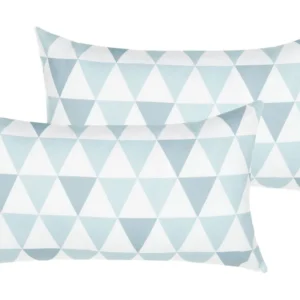 Sedia da Terrazzo Set di 2 cuscini tessuto azzurro e bianco 40 x 70 cm TRIFOS