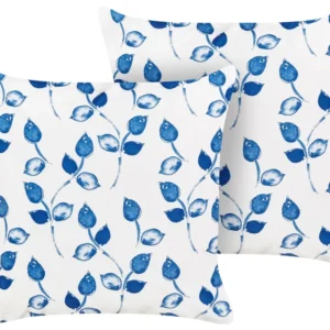 Sedia da Terrazzo Set di 2 cuscini tessuto bianco e blu 45 x 45 cm TORBORA