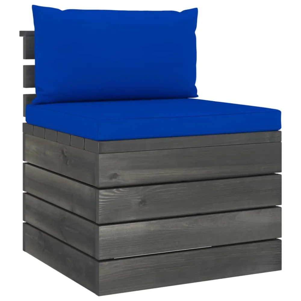 Sedia da Terrazzo Set Divani da Giardino su Pallet 6 pz con Cuscini Massello Pino