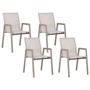Sedia da Terrazzo Set 4 Garden Chairs TIANO Ferro Taupe