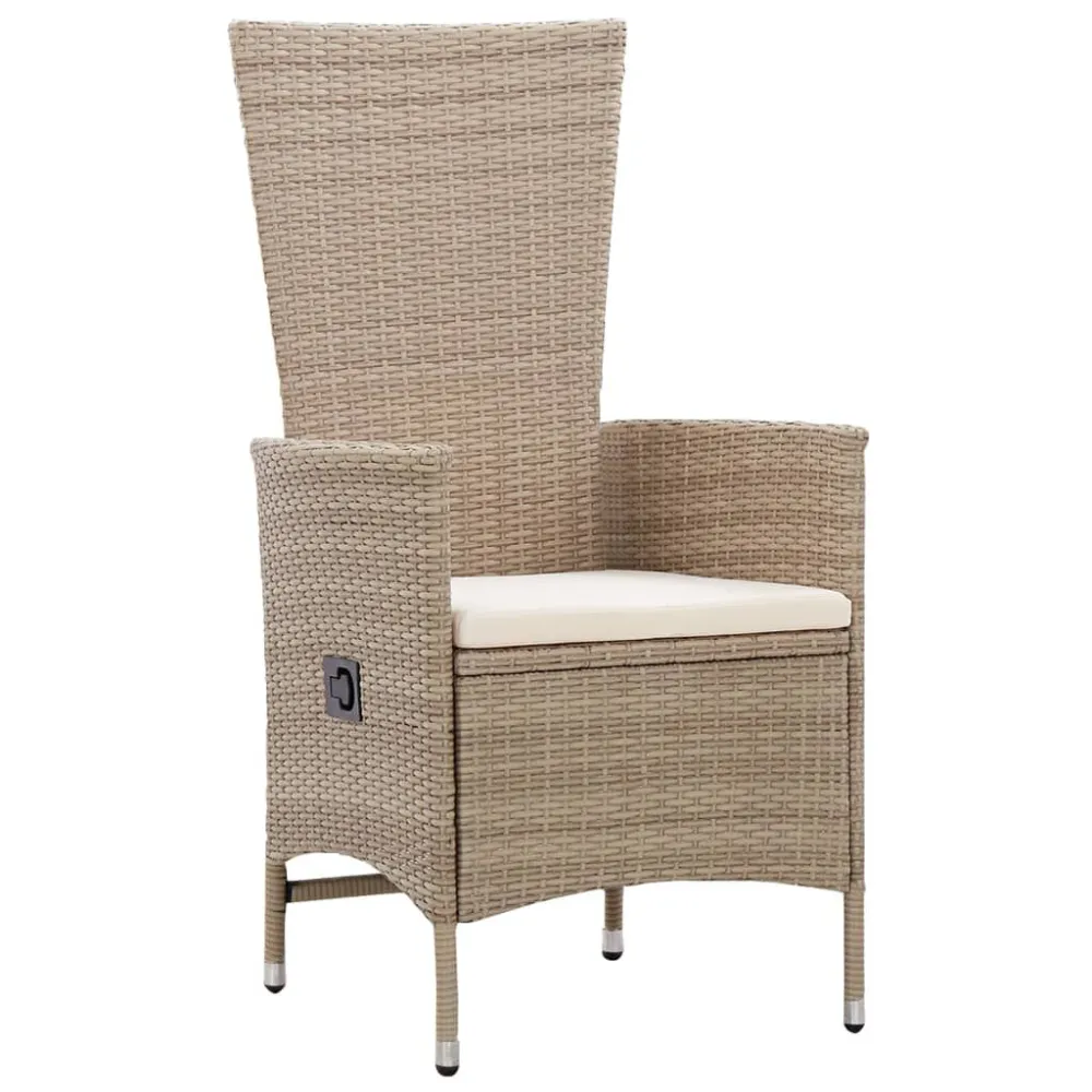 Sedie da Esterno 2 pz con Cuscini Polyrattan Camoscio