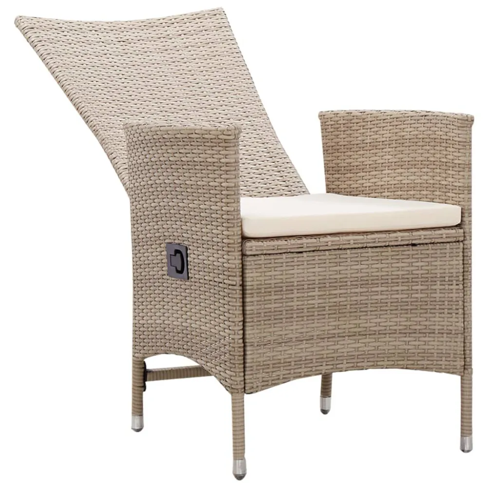 Sedie da Esterno 2 pz con Cuscini Polyrattan Camoscio