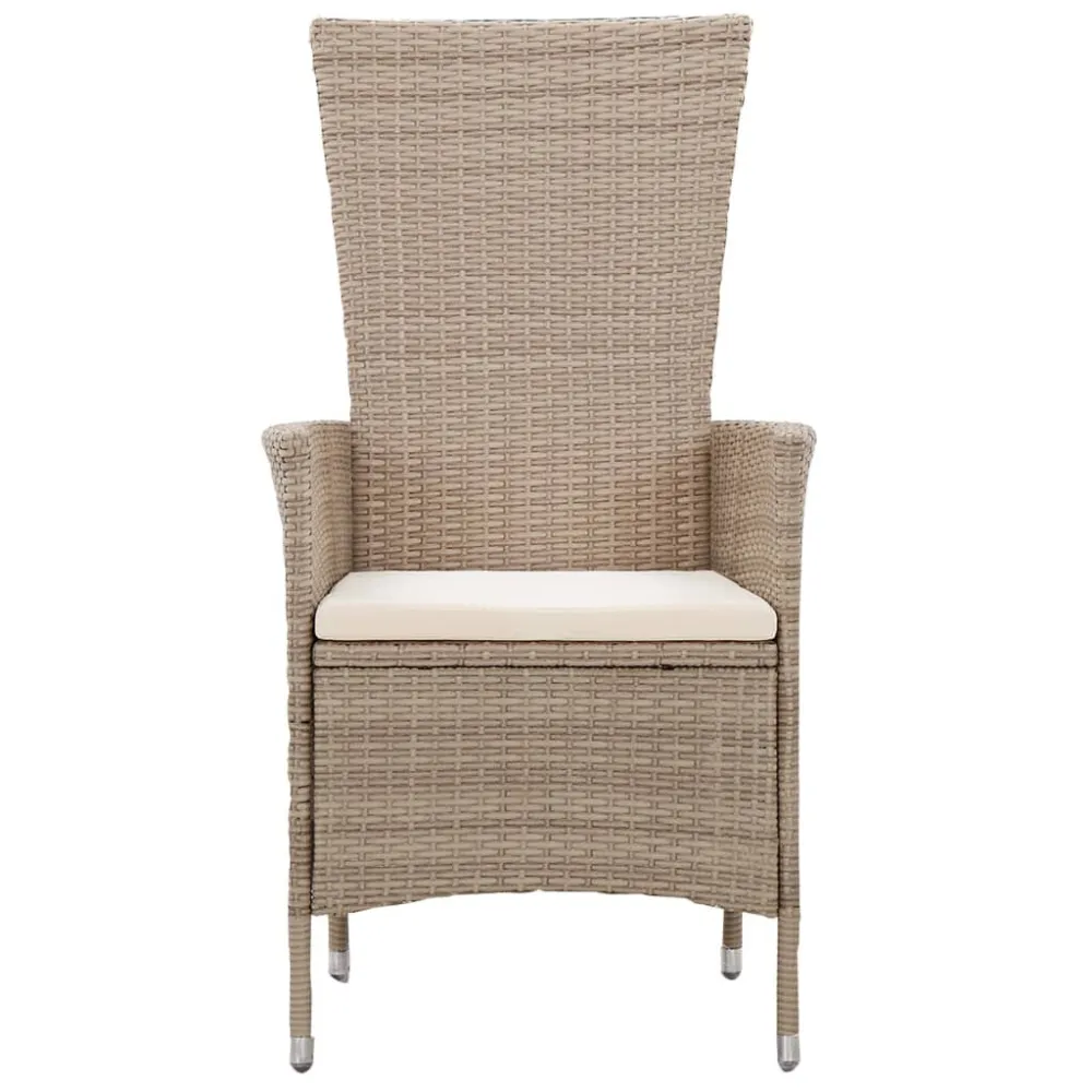 Sedie da Esterno 2 pz con Cuscini Polyrattan Camoscio