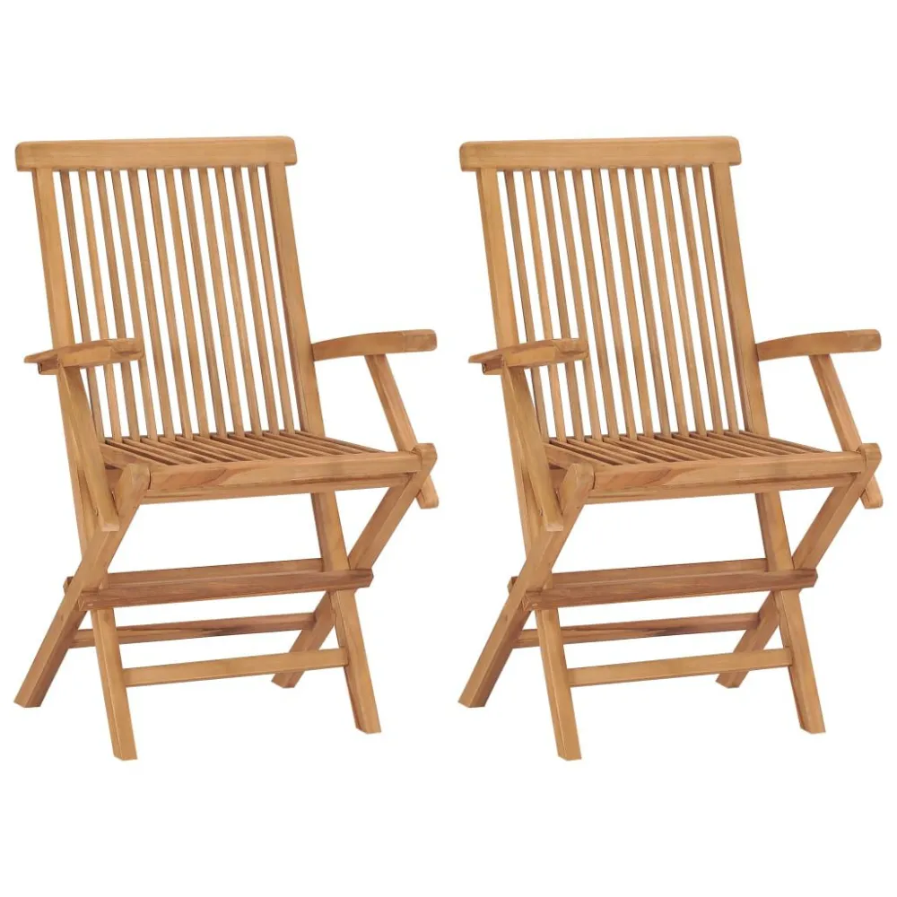 Sedie Giardino 2pz con Cuscini Verde Limpido Legno Massello Teak