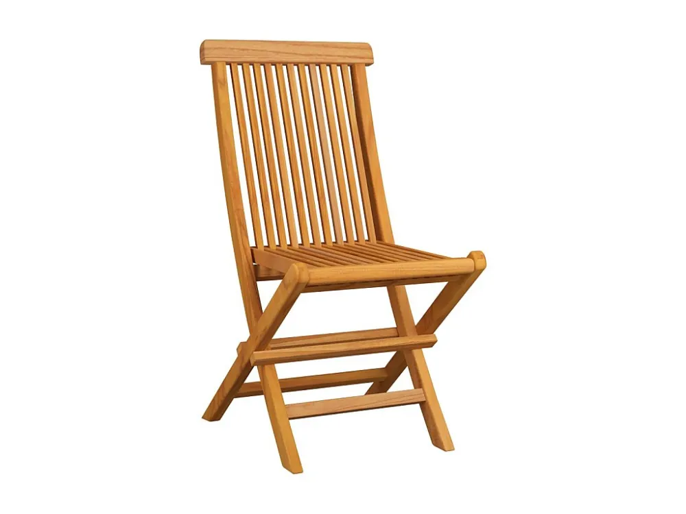 Sedie da giardino con cuscini azzurri 4 pz. Teak massello | Pieghevole e Leggera