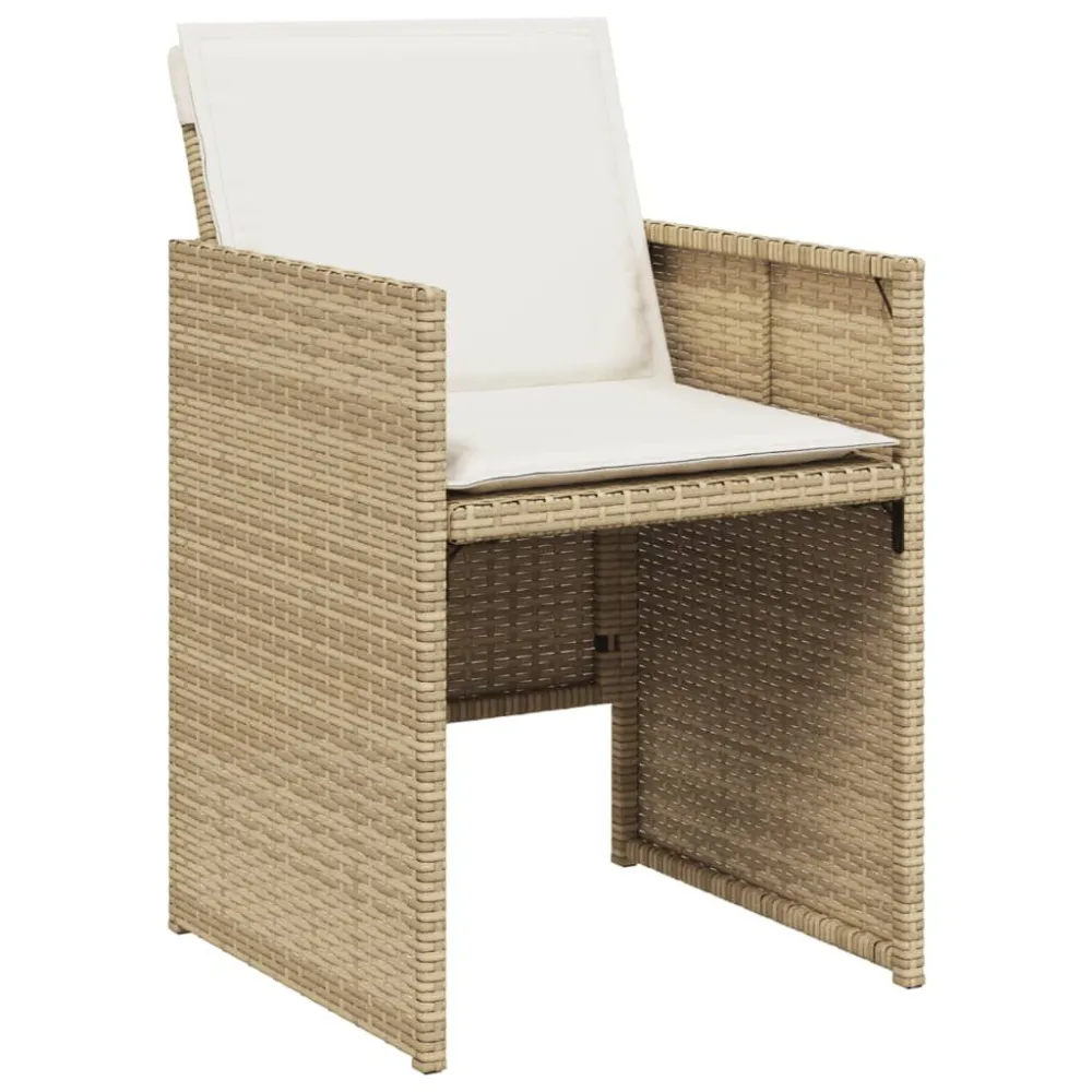 Sedie da Giardino con Cuscini 4 pz Camoscio Polyrattan con Schienale Regolabile
