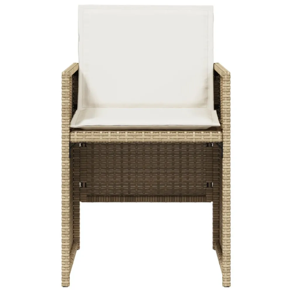 Sedie da Giardino con Cuscini 4 pz Camoscio Polyrattan con Schienale Regolabile