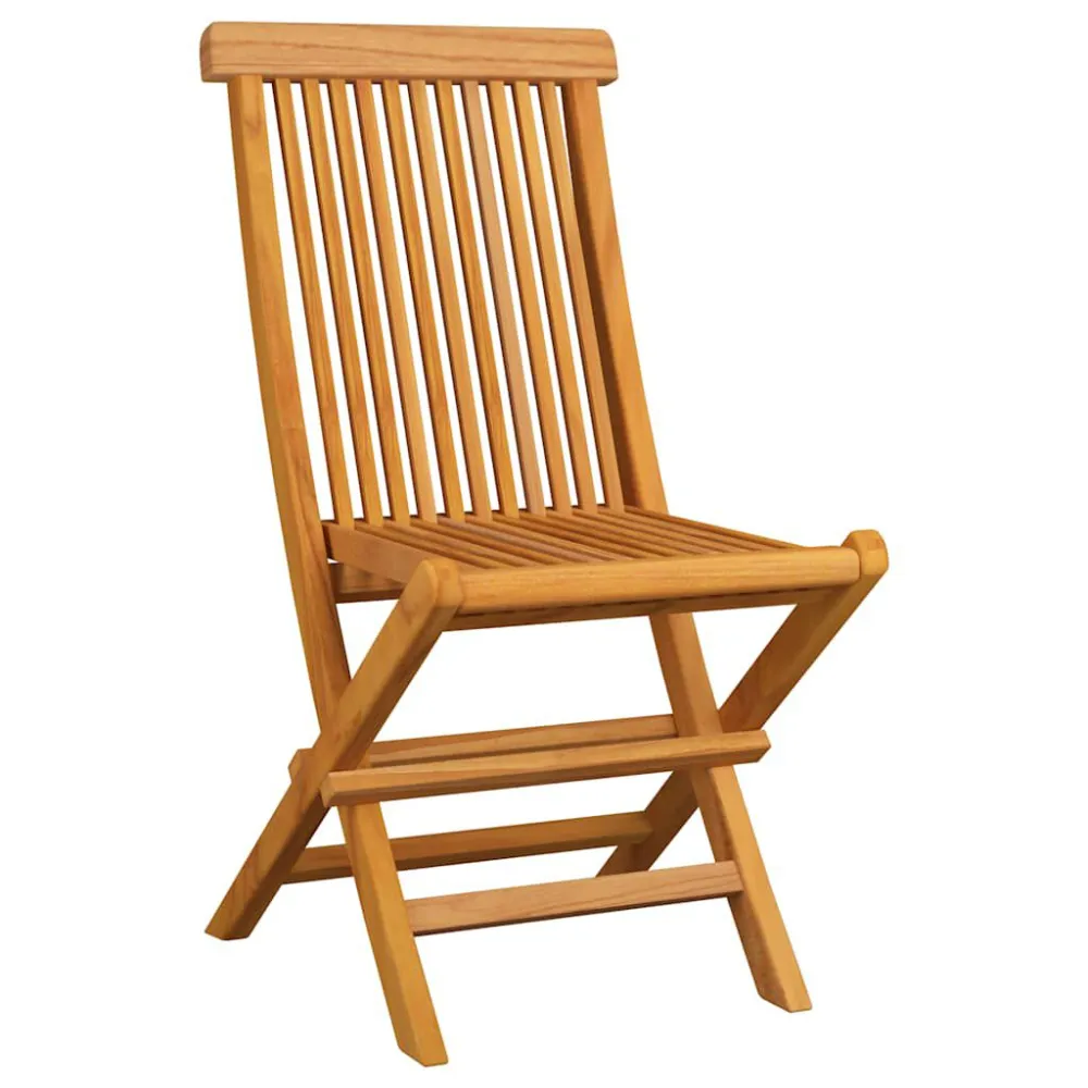 Sedie da Giardino con Cuscini Crema 2 pz Massello di Teak