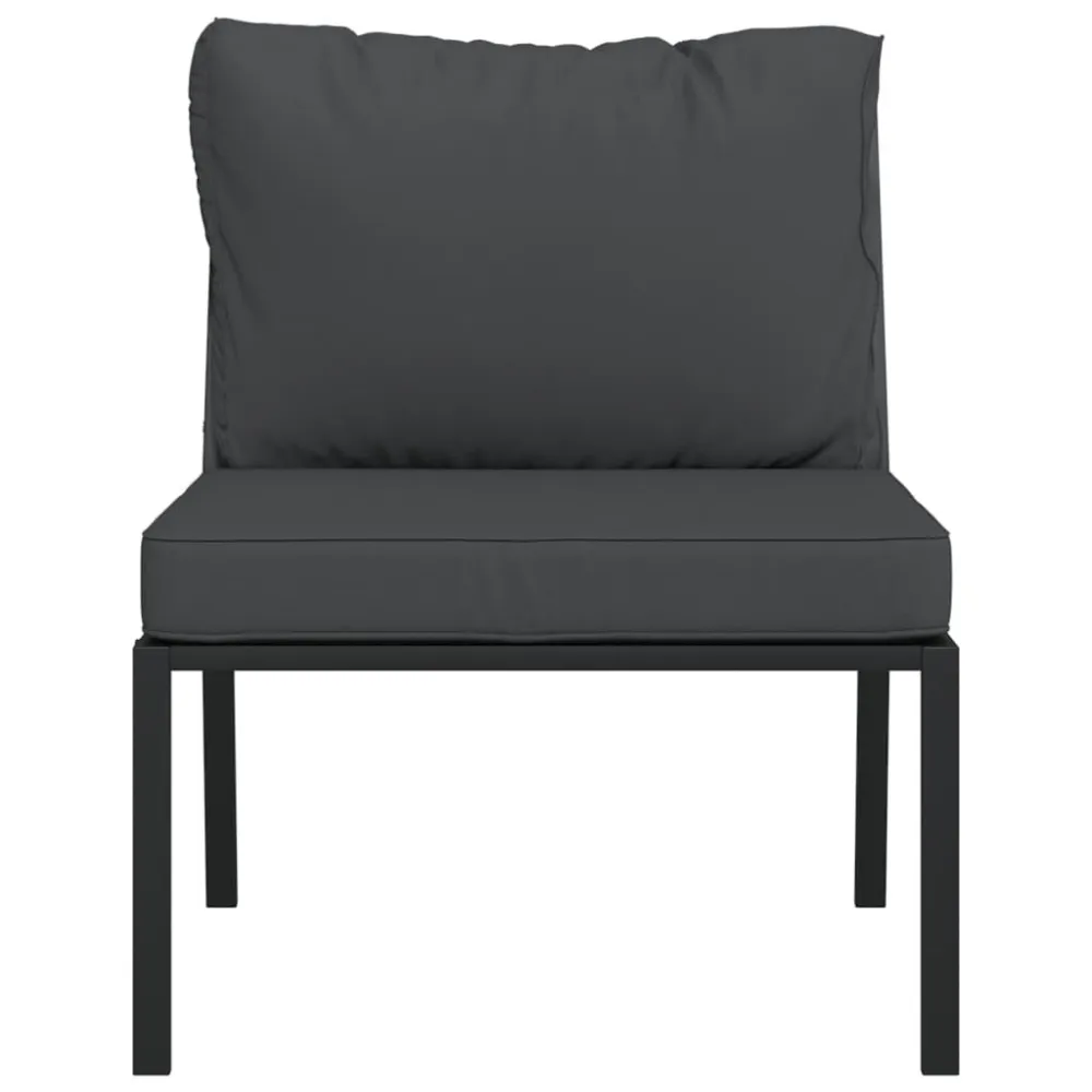 Sedie da Giardino con Cuscini Grigi 2pz 60x74x79 cm Acciaio con Schienale Regolabile