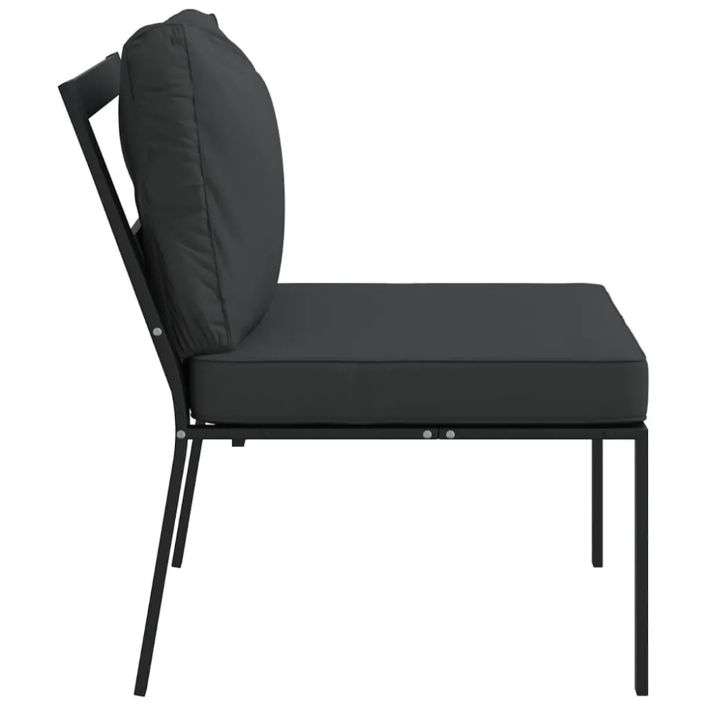 Sedie da Giardino con Cuscini Grigi 2pz 60x74x79 cm Acciaio con Schienale Regolabile