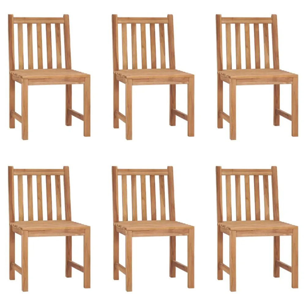 Sedie da Giardino 6 pz con Cuscini Legno Massello di Teak | Pieghevole e Leggera