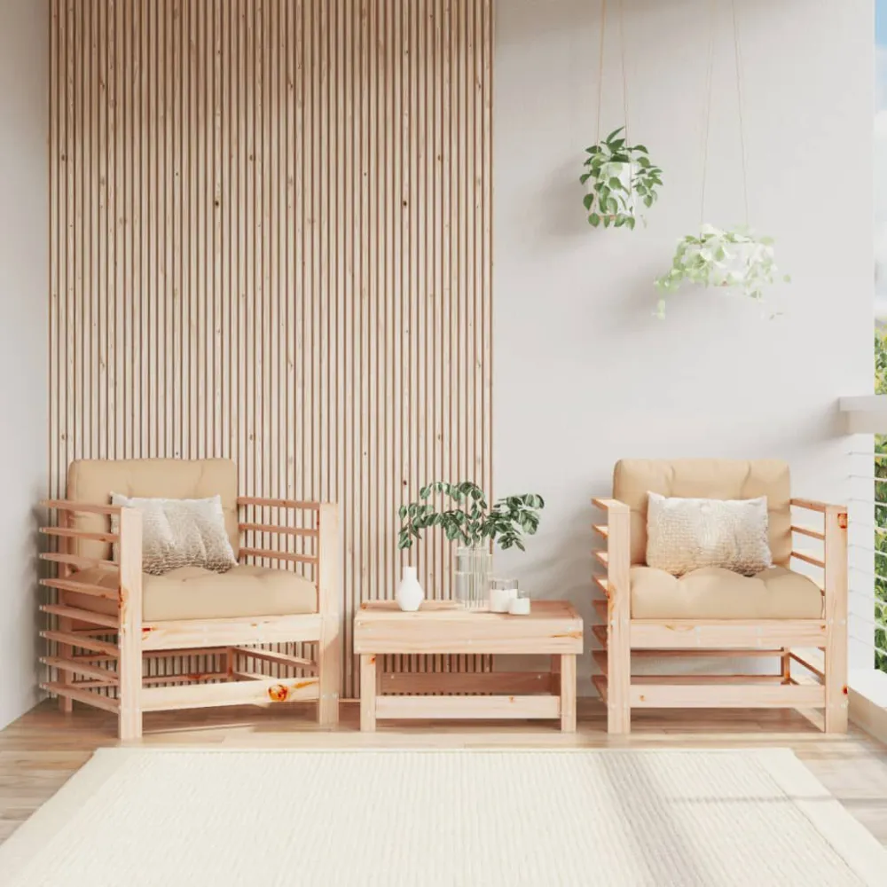Sedie da Giardino con Cuscini 2 pz Legno Massello di Pino Colori Vivaci
