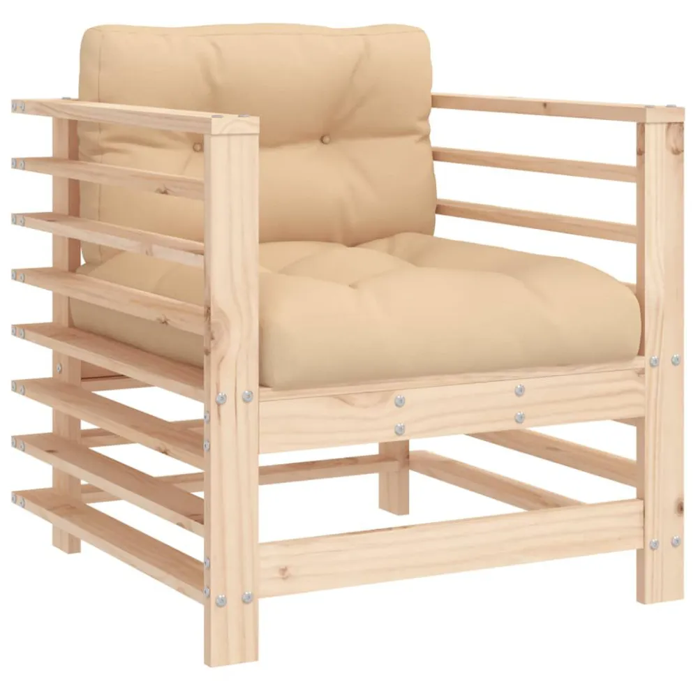 Sedie da Giardino con Cuscini 2 pz Legno Massello di Pino Colori Vivaci