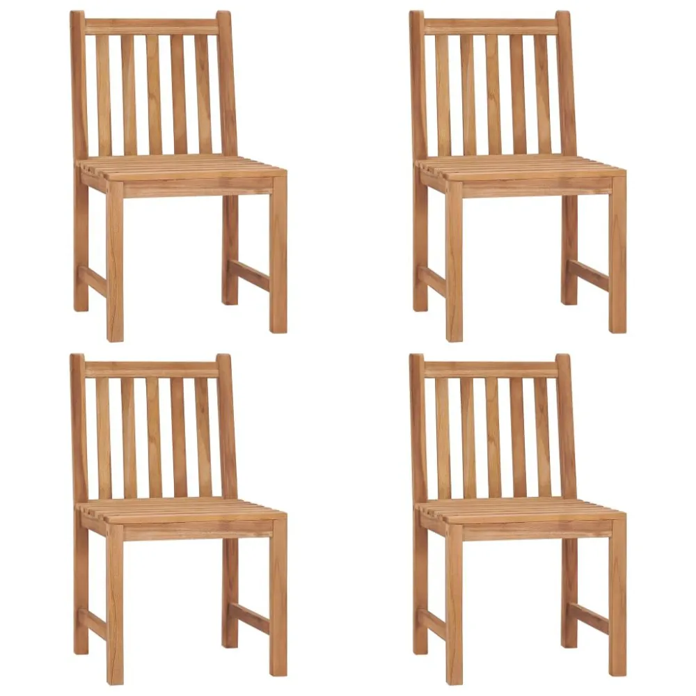 Sedie da Giardino 4 pz con Cuscini Legno Massello di Teak con Portabicchiere Integrato