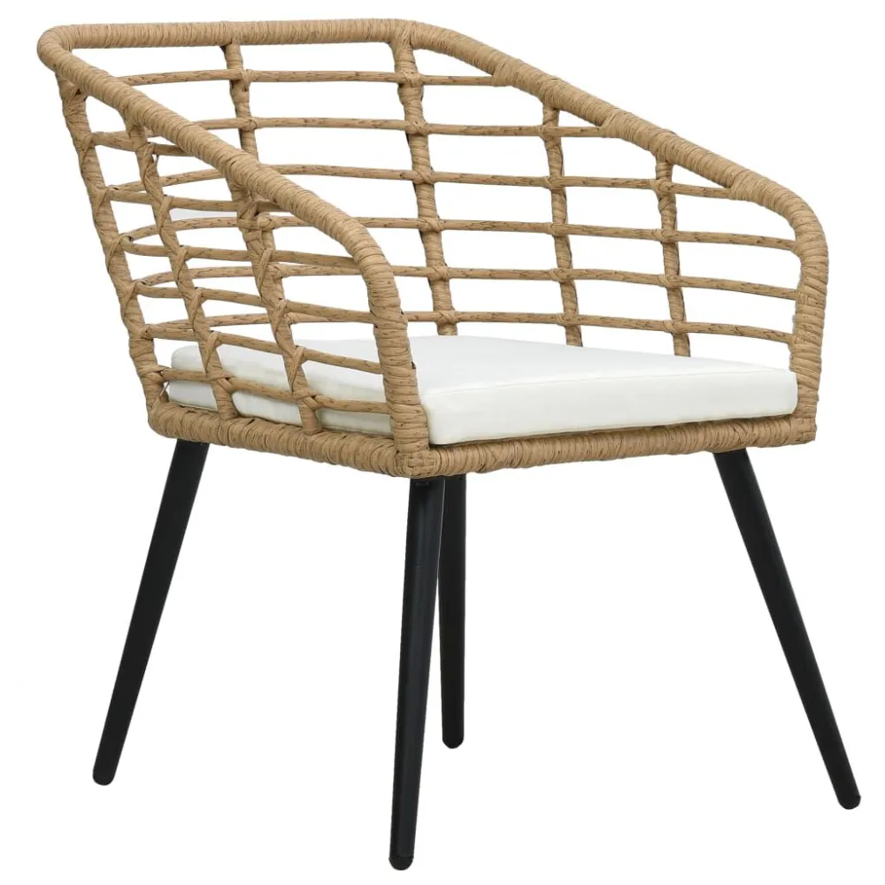 Sedie da Giardino 2 pz con Cuscini Polyrattan Rovere per Giardino e Spiaggia