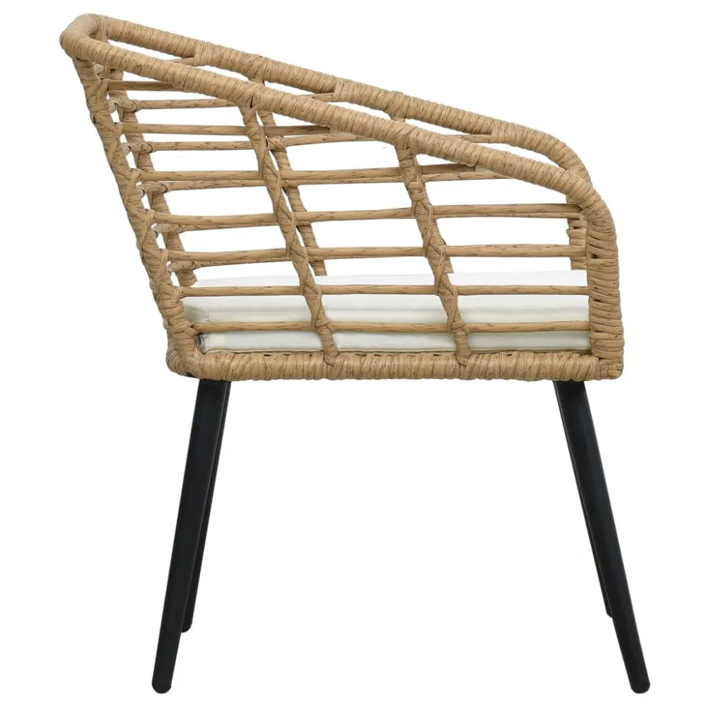 Sedie da Giardino 2 pz con Cuscini Polyrattan Rovere per Giardino e Spiaggia