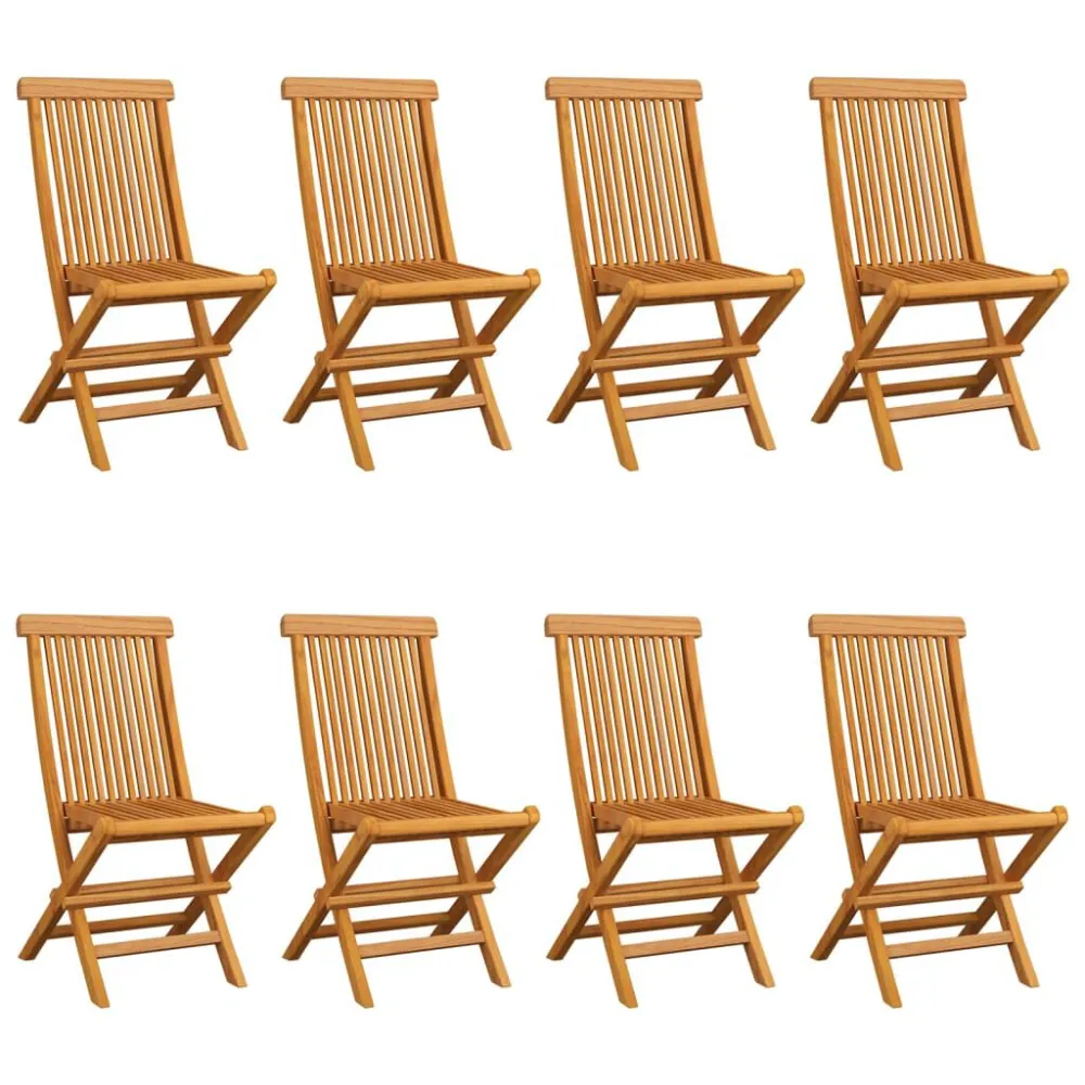 Sedie da Giardino con Cuscini Rosso Vino 8 pz Massello di Teak con Cuscino Estraibile