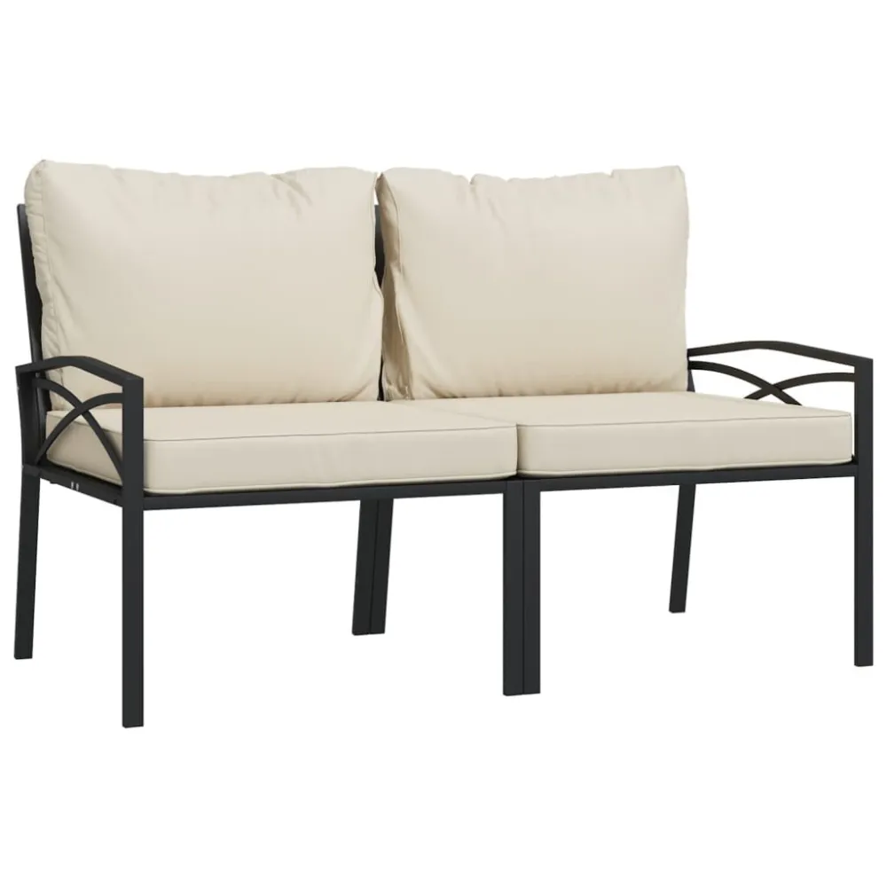 Sedie da Giardino con Cuscini Sabbia 2pz 62x75x79 cm Acciaio Colori Vivaci