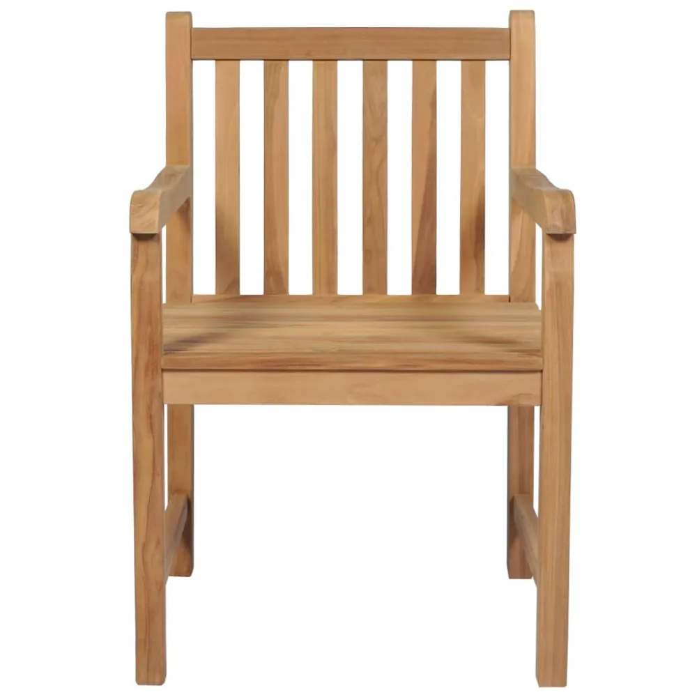 Sedie da Giardino 4 pz con Cuscini Sabbia Massello di Teak