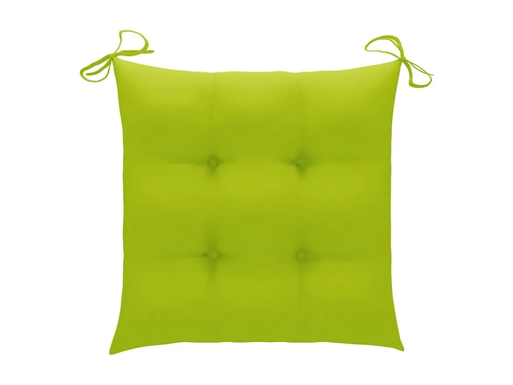 Sedie da giardino con cuscini verde brillante 8 pz. Teak massiccio | Pieghevole e Leggera