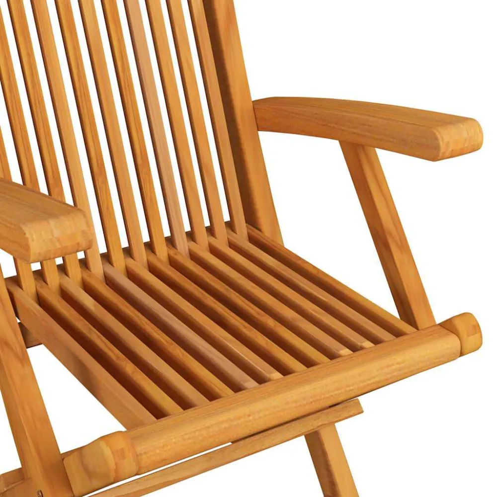 Sedie Giardino con Cuscini Verde Trasparente 3pz Legno Massello Teak per Giardino e Spiaggia