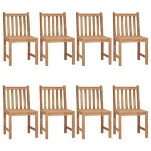 Sedie da giardino 8 pezzi con cuscini Legno massello di teak con Schienale Regolabile