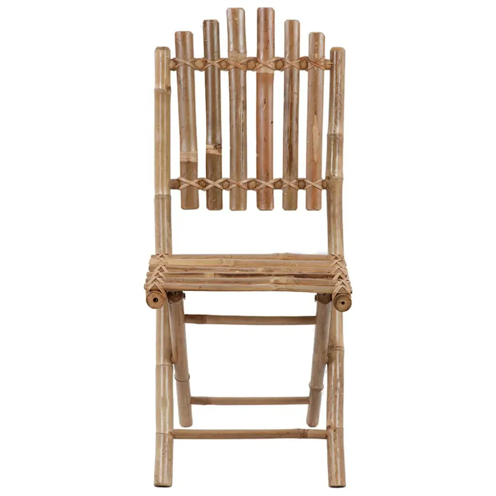Sedie da Giardino Pieghevoli 2 pz con Cuscini Bambù Legno Massello