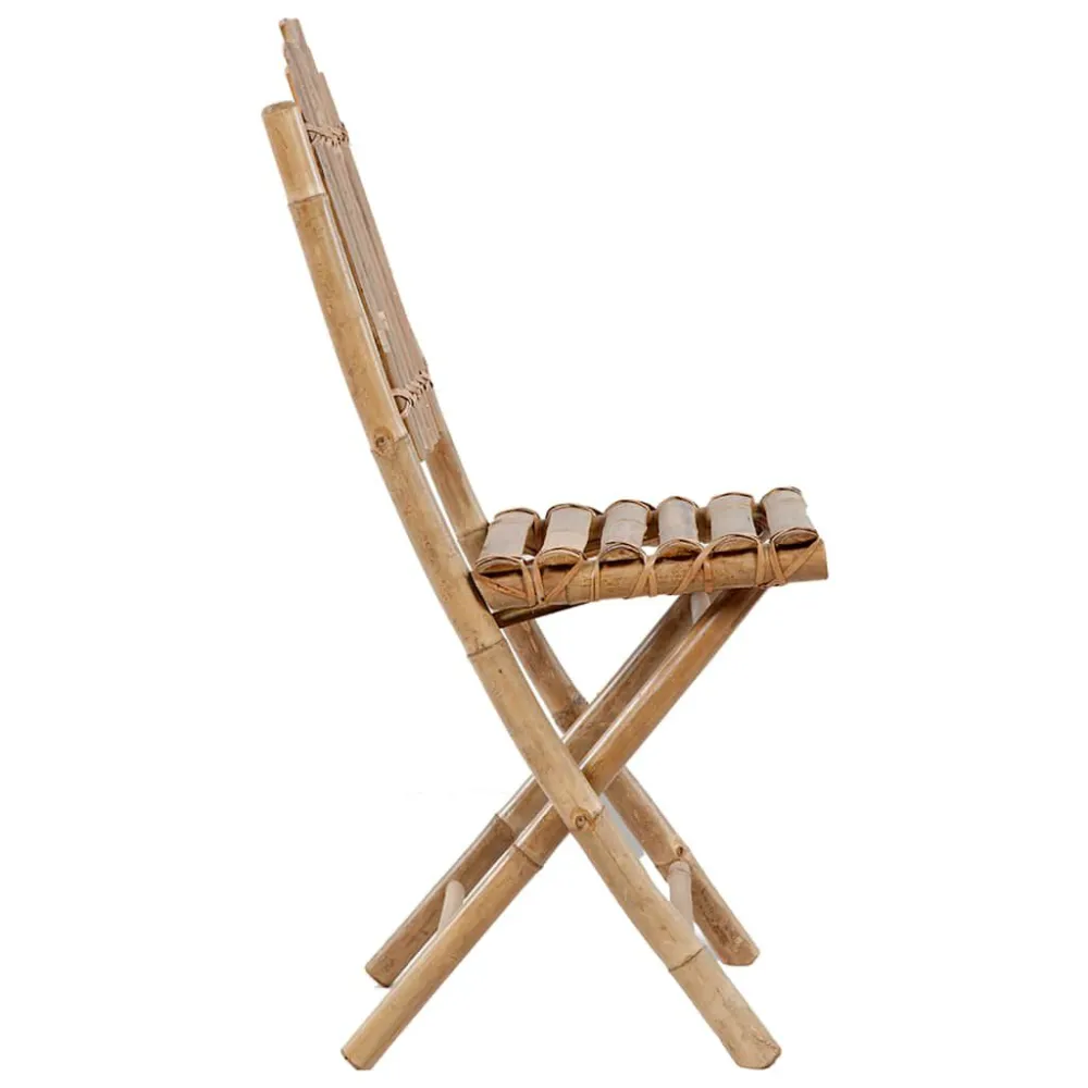 Sedie da Giardino Pieghevoli 2 pz con Cuscini Bambù Legno Massello
