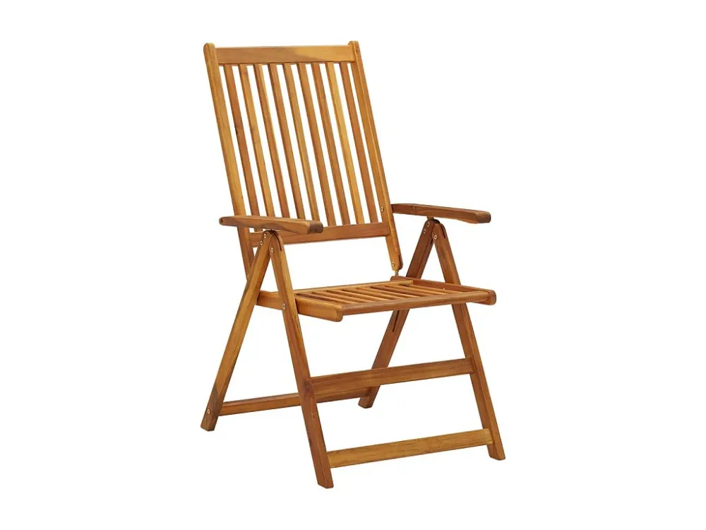 Sedie da giardino pieghevoli 3 pz con cuscini Legno di acacia con Cuscino Estraibile