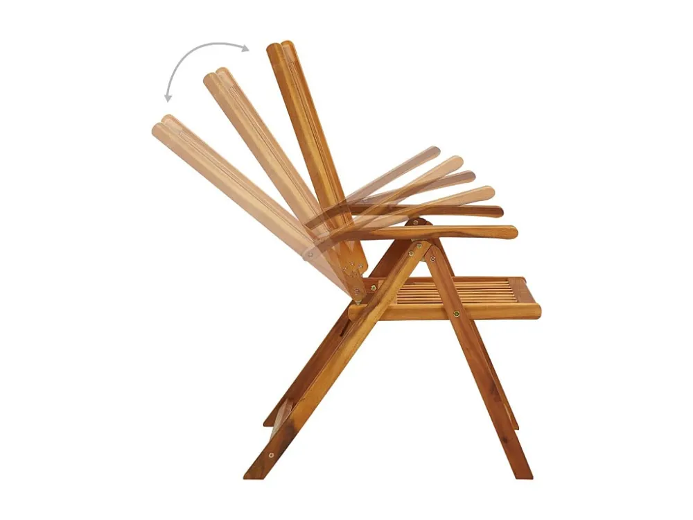 Sedie da giardino pieghevoli 3 pz con cuscini Legno di acacia con Cuscino Estraibile