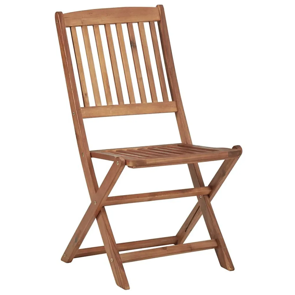 Sedie da Giardino Pieghevoli 8 pz con Cuscini Massello Acacia con Schienale Regolabile