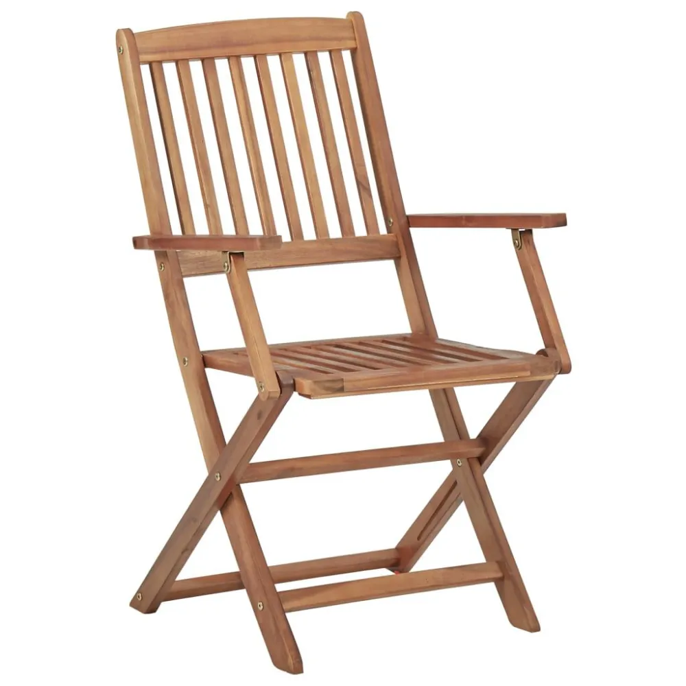 Sedie da Giardino Pieghevoli 6 pz con Cuscini Massello Acacia Materiale Alluminio Anodizzato