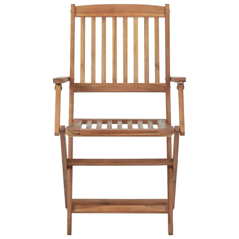 Sedie da Giardino Pieghevoli 6 pz con Cuscini Massello Acacia Materiale Alluminio Anodizzato